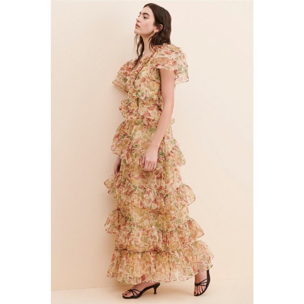Selkie Mushroom Ruffle Maxi Dress Womens XXL